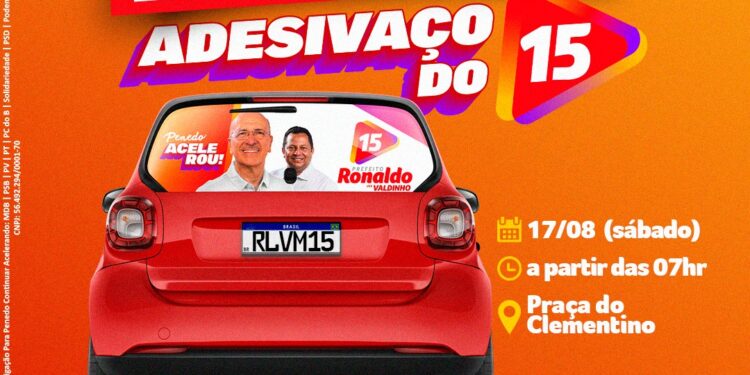 Ronaldo e Valdinho dão início à campanha com grande Adesivaço do 15 na Praça Clementino do Monte