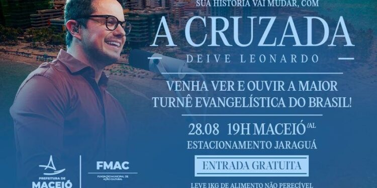 Maceió recebe show gratuito de Deive Leonardo na quinta (28)
