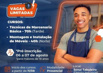 Abertas as inscrições para curso gratuito de Marcenaria no SENAI Tabuleiro